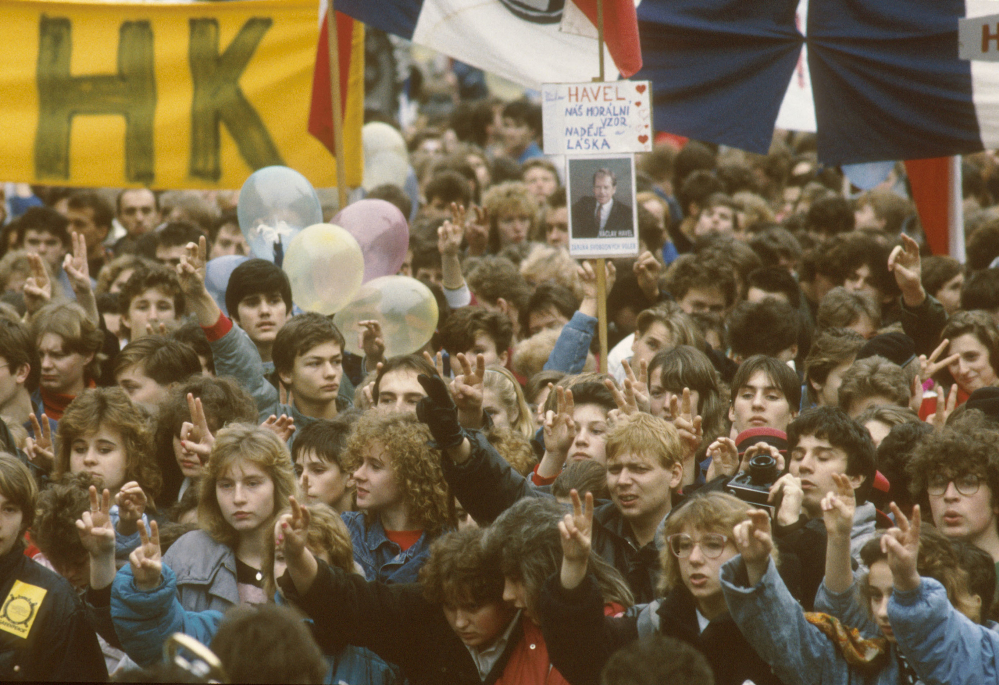 studenti na demonstraci 1989