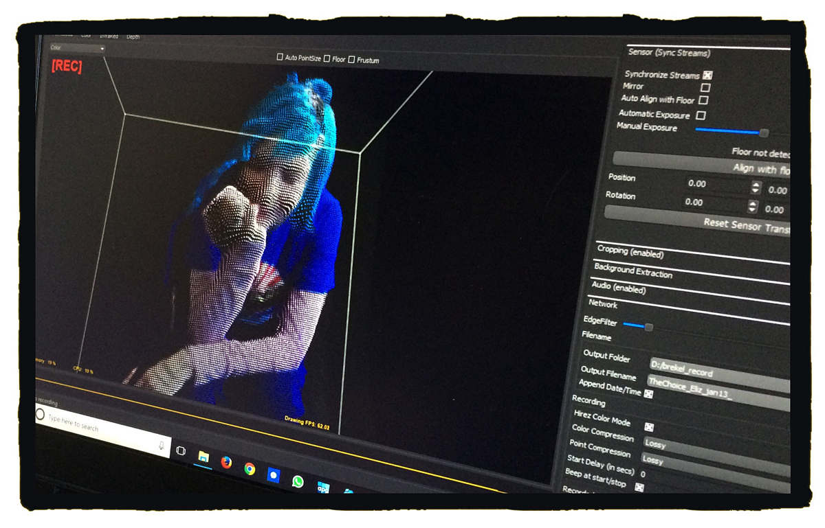 Pohled na monitor s&nbsp;nahráváním postavy do virtuální reality