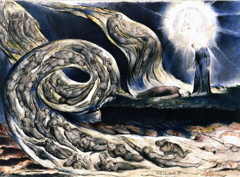 Proud lidských duší na obraze Williama Blakea
