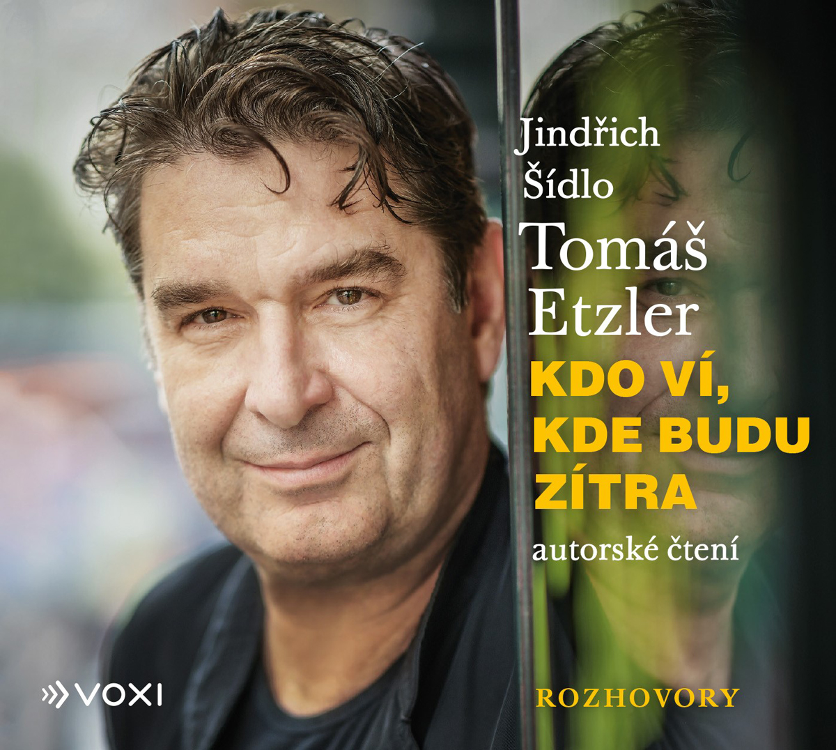 Obálka audioknihy s&nbsp;portrétem Tomáše Etzlera