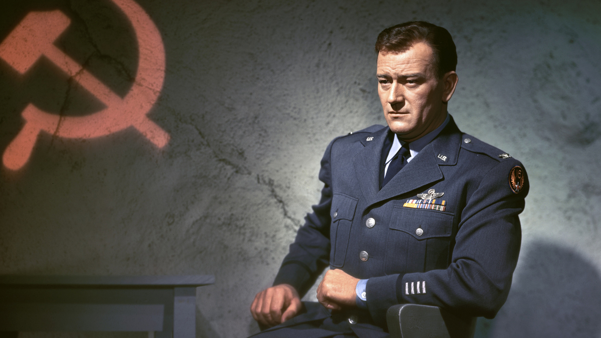 John Wayne jako plukovník Shannon ve filmu z roku 1957 Jet Pilot