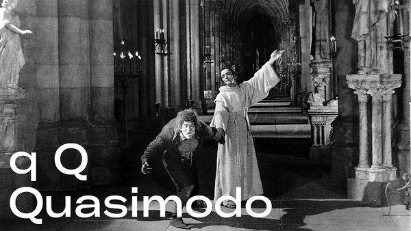 Quasimodo táhne chrámem za ruku kaplana