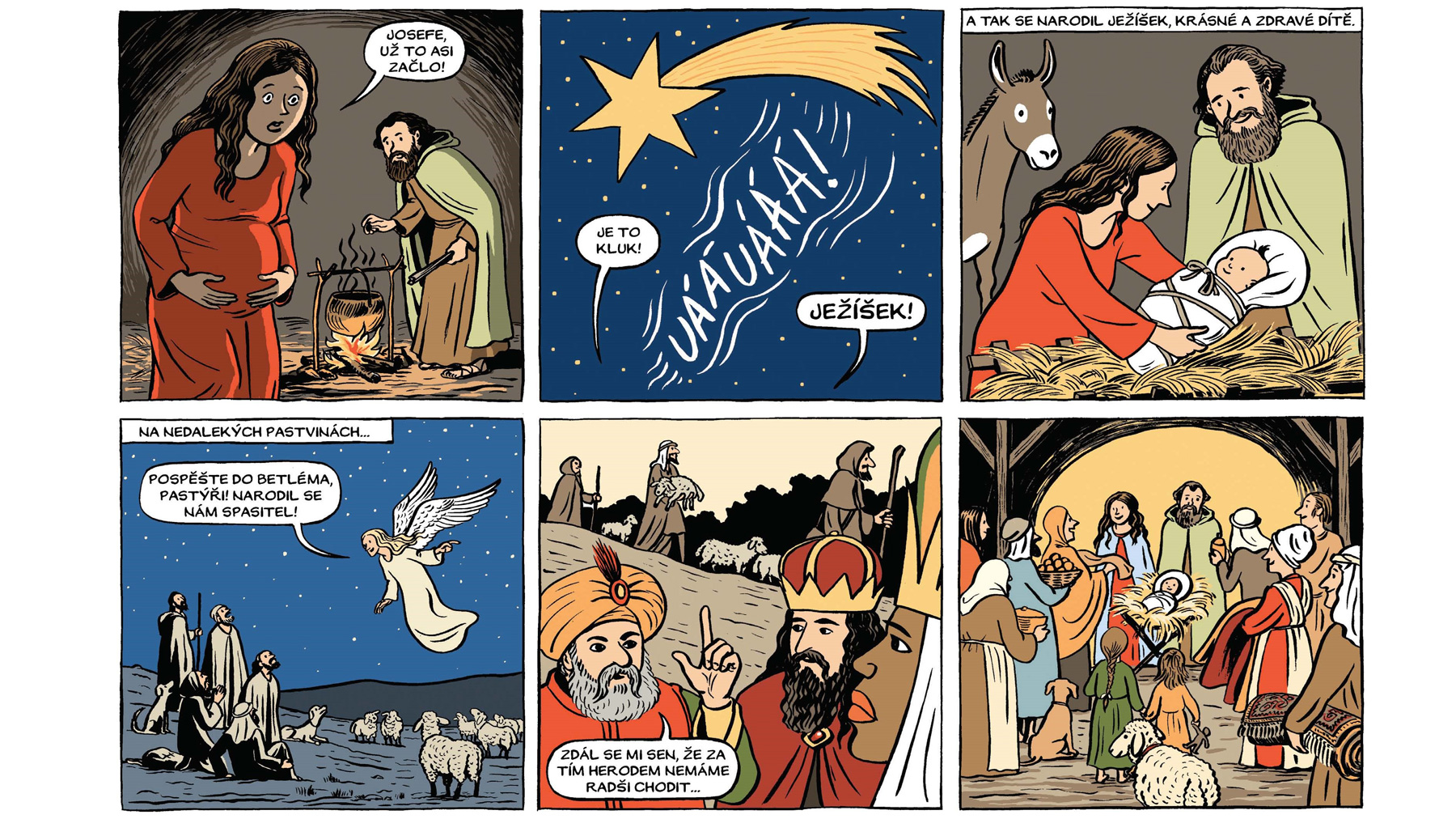 komiks o narození Ježíška