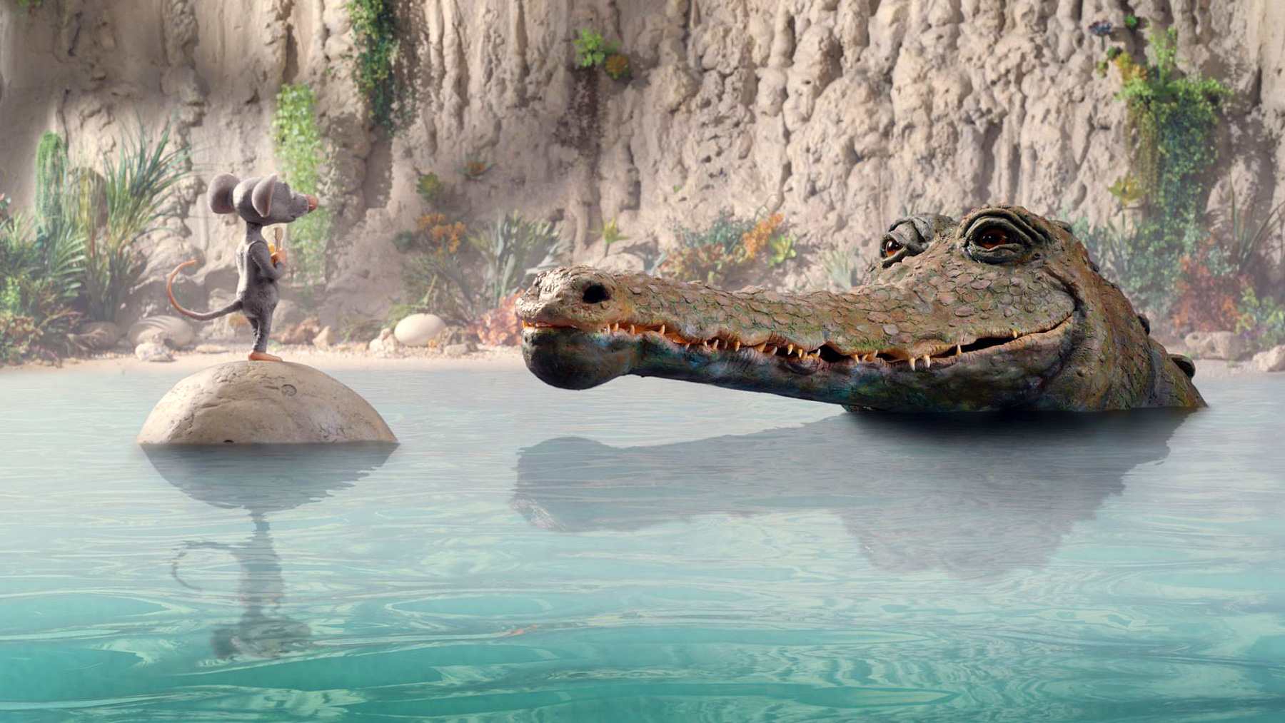 animace, myš koukající na krokodýla