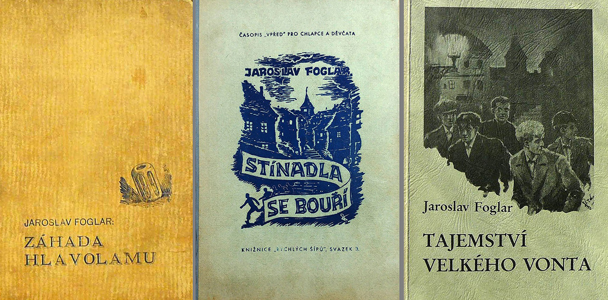 Obálky prvních vydání Foglarových knih 