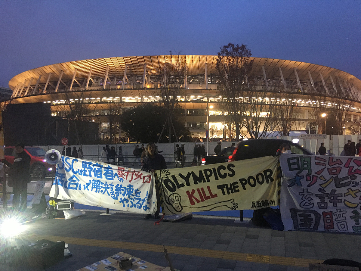Protesty proti olympiádě v&nbsp;Tokiu