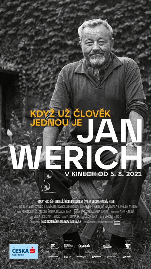 Plakát filmu se snímkem Jana Wericha na zahradě