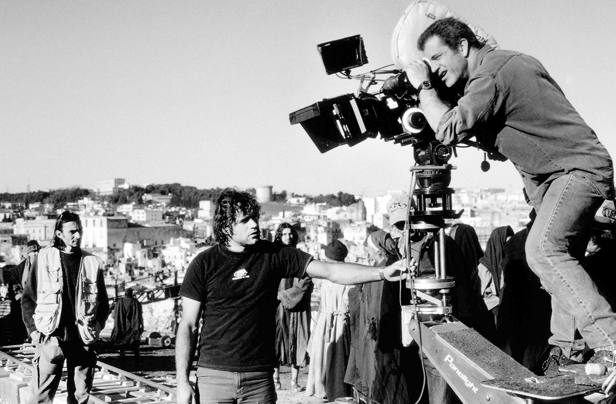 Mel Gibson při natáčení snímku Umučení Krista