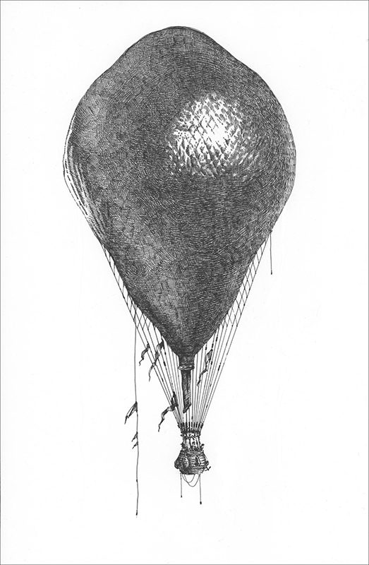 Ilustrace Jana Gemrota k románu Nory Eckhardtové Kniha, kterou posypal hvězdný prach