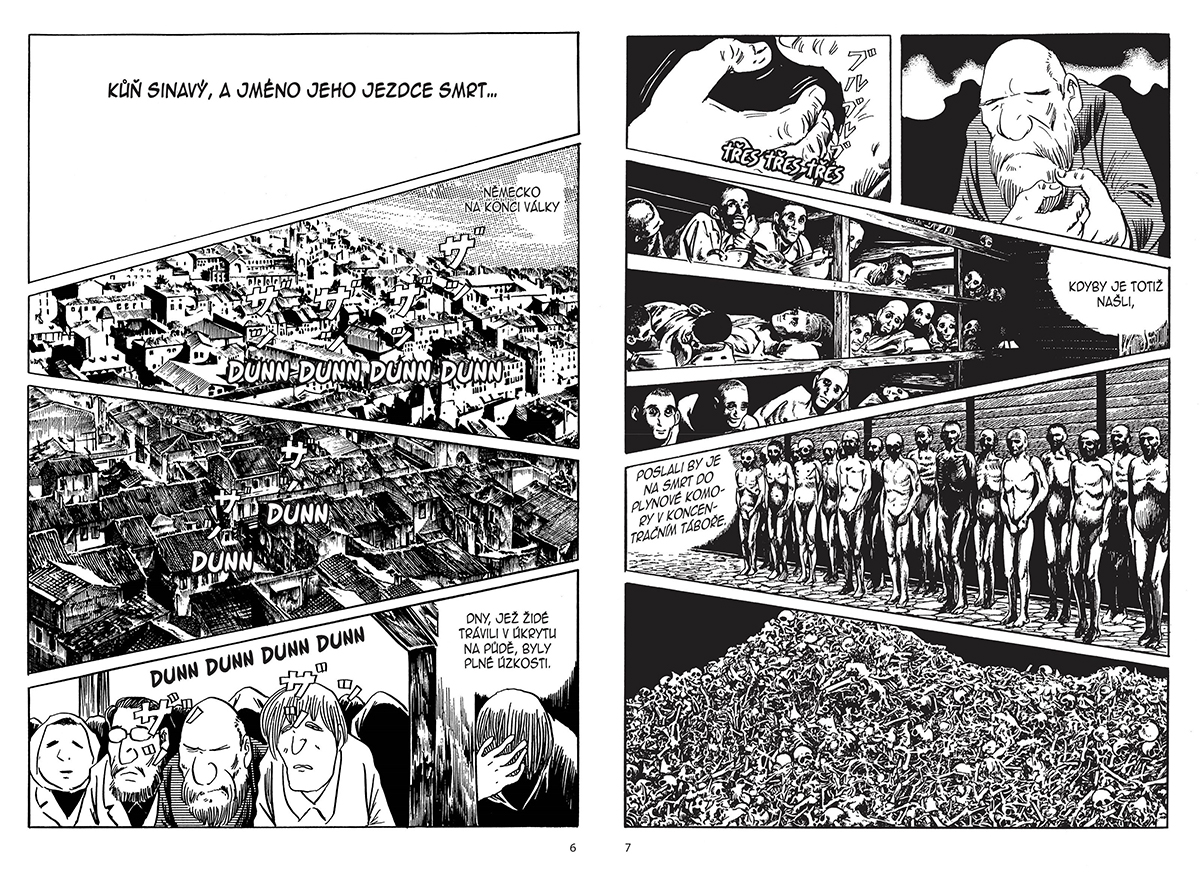 Dvě strany z komiksu Hitler japonského tvůrce Šigerua Mizukiho