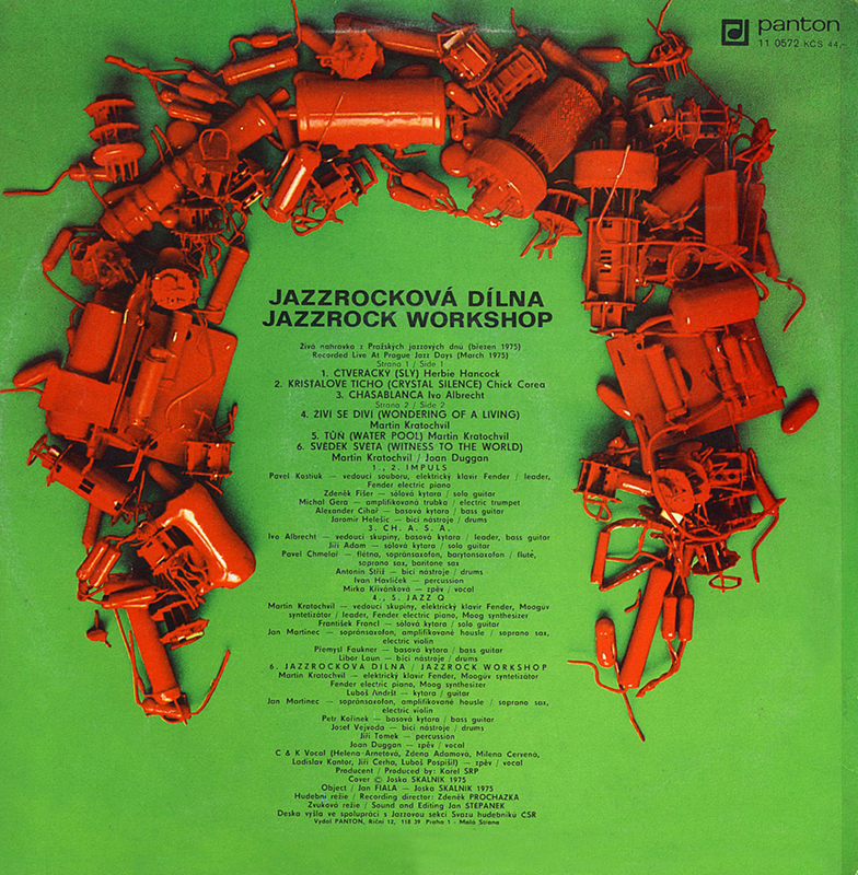 Zadní část původního obalu LP Jazzrocková dílna
