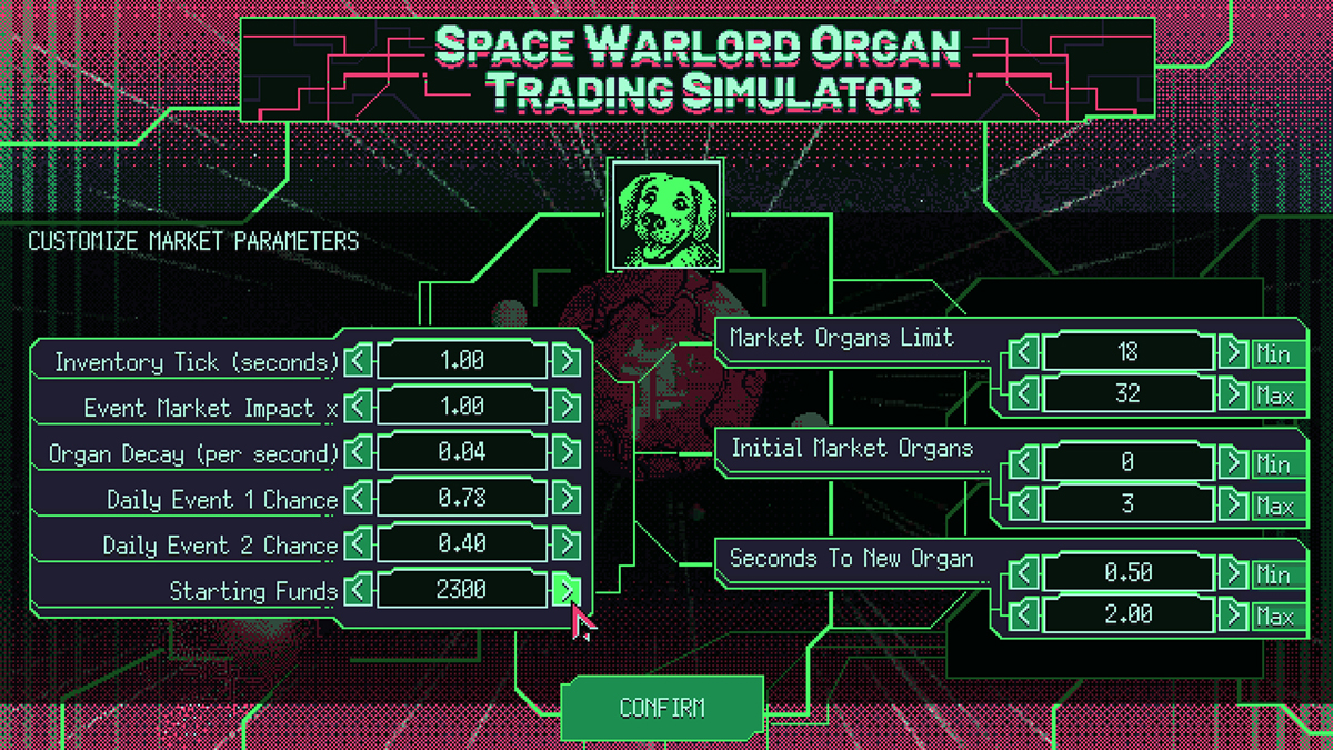 Screenshot ze hry Space Warlord Organ Trading Simulator