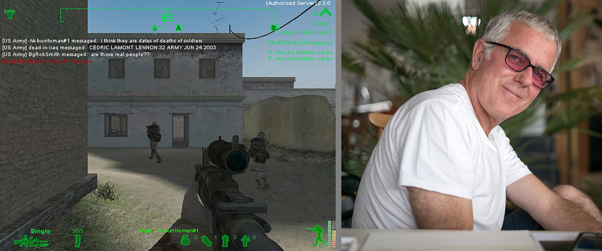 Z performance dead-in-Iraq, kdy u hry America’s Army, kterou vyprodukovala armáda USA, americký umělec Joseph DeLappe využil chatovací okno a nahrával do něho věcné informace o vojácích, kteří reálně zemřeli ve válce v Iráku
