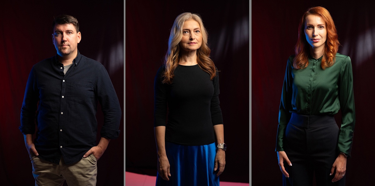 Hlavní tvůrci rozhlasové série Kellner. Na cestě k miliardám: Vojtěch Koval, Jana Klímová, Lucie Korcová