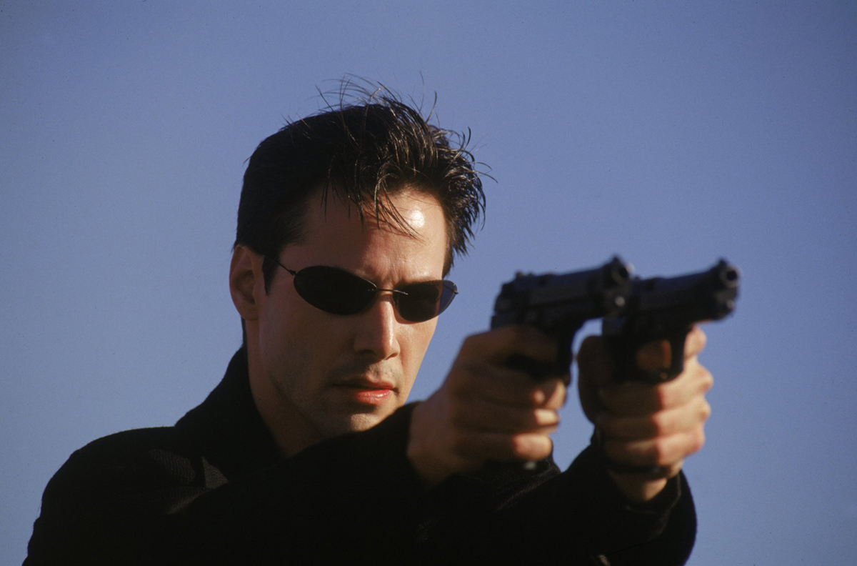 Keanu Reeves jako Neo ve filmu Matrix