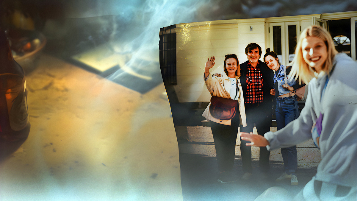 Výřez ze základního vizuálu Českého rozhlasu k „první hrané sérii o restorativní justici“ Případ Holečkovi