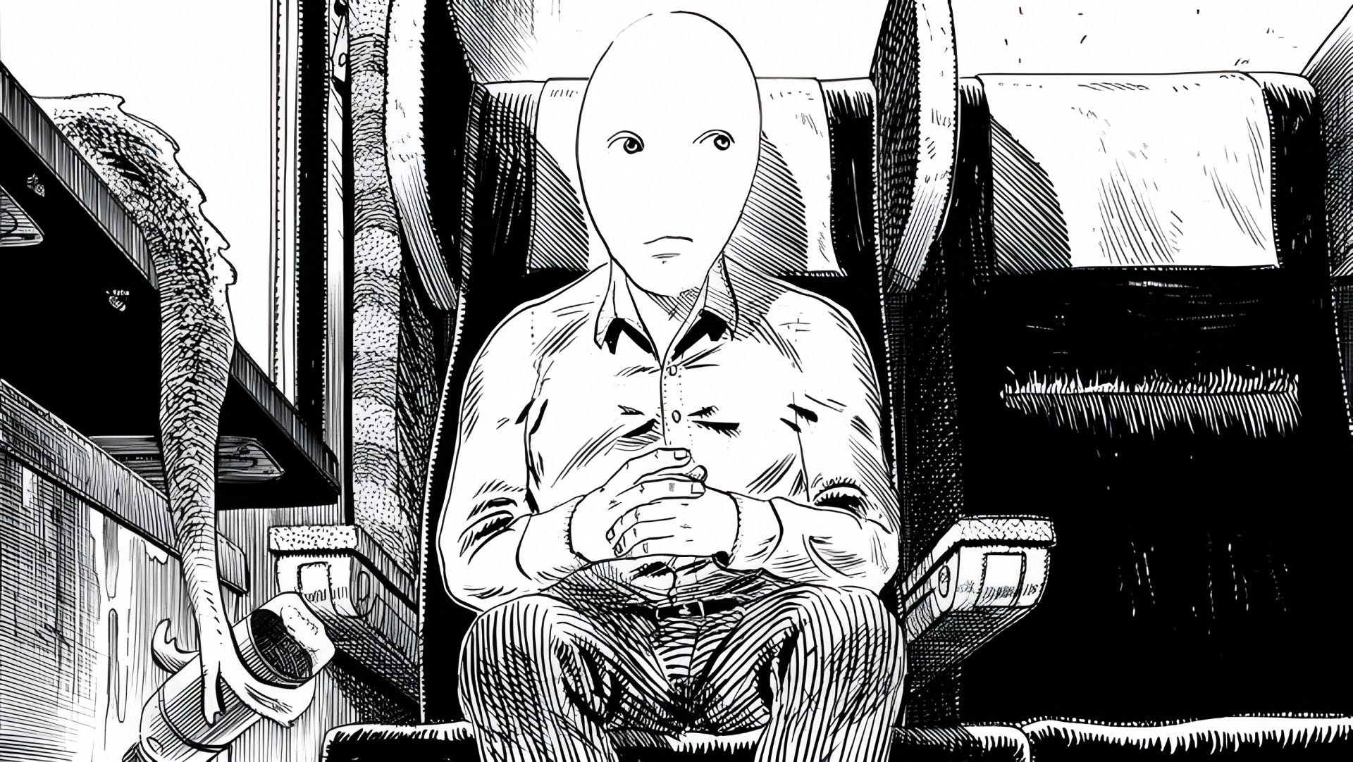 Detail z kresby Branka Jelinka z knižního komiksu Oskar Ed. Můj nejlepší přítel