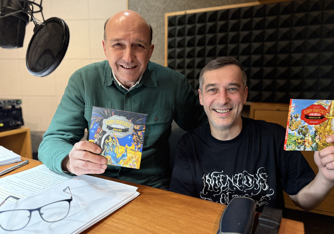 Jan Vondráček a Jan Zadražil, zasloužilí audio-interpreti Pratchettových knih ze série Úžasná Zeměplocha