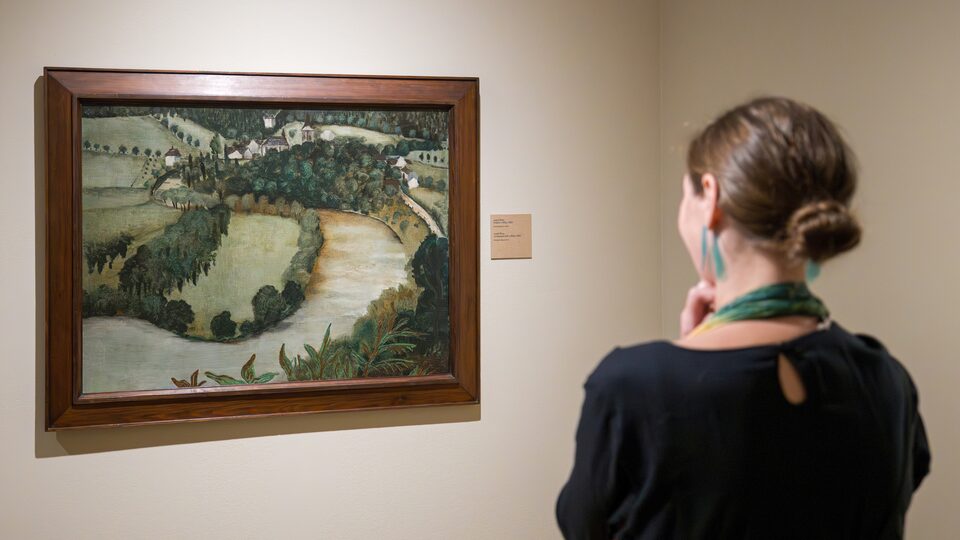 Pohled do výstavy Josef Šíma. Mezisvěty