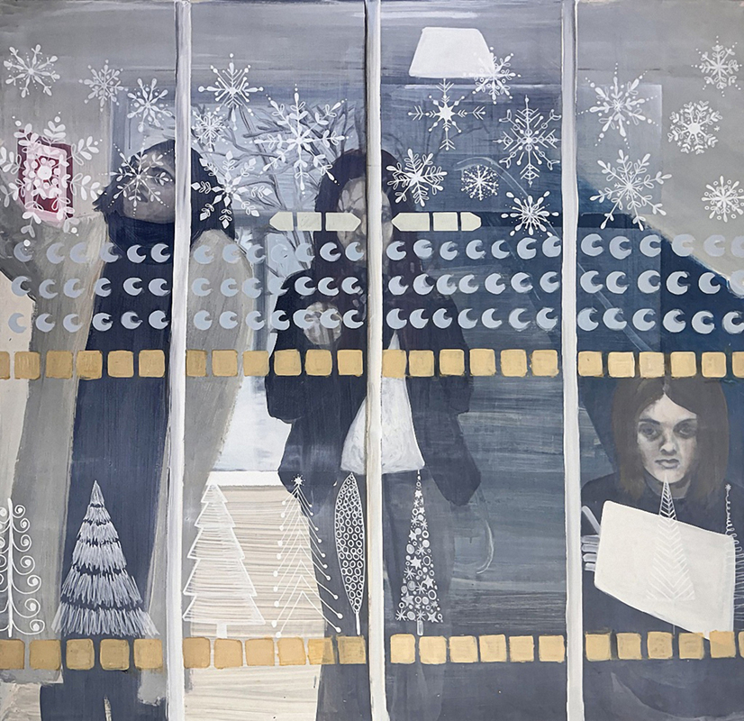 Z výstavy Domácí scéna Šárky Růžičkové Zadákové v pražské Galerii Václava Špály