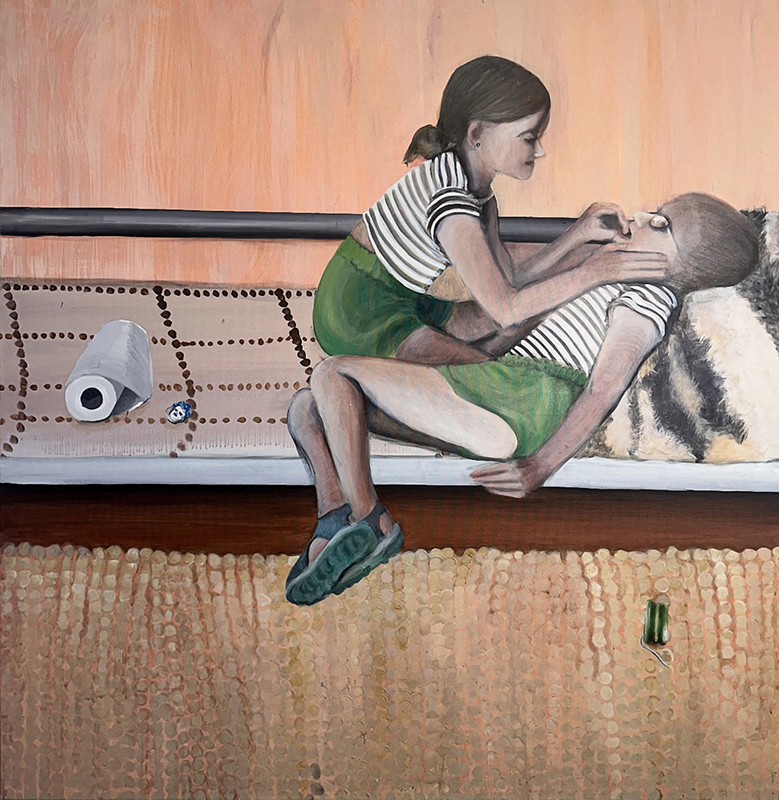 Z výstavy Domácí scéna Šárky Růžičkové Zadákové v pražské Galerii Václava Špály