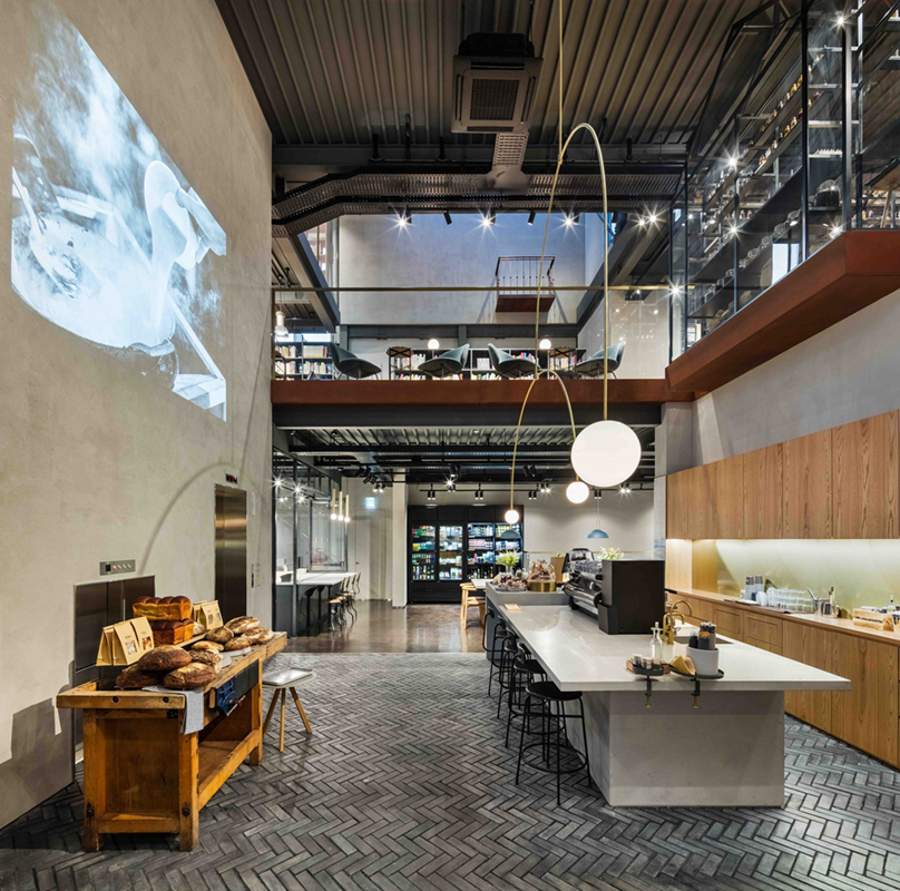 interiér knihovny pro Hyundai v Londýně