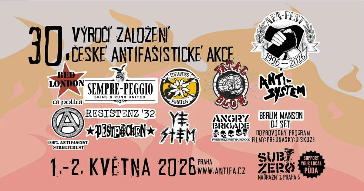 Plakát k oslavám 30 let české Antify