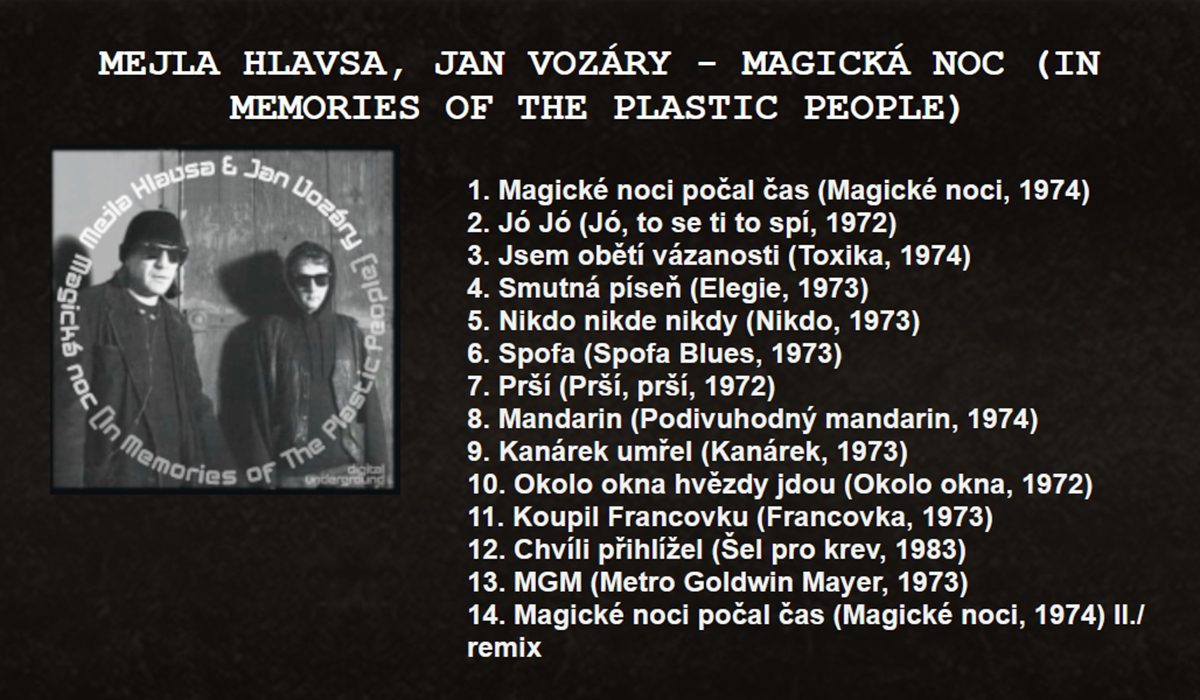 Screenshot ze stránek vydavatelství Guerilla Records s informacemi k nynější reedici alba Magická noc