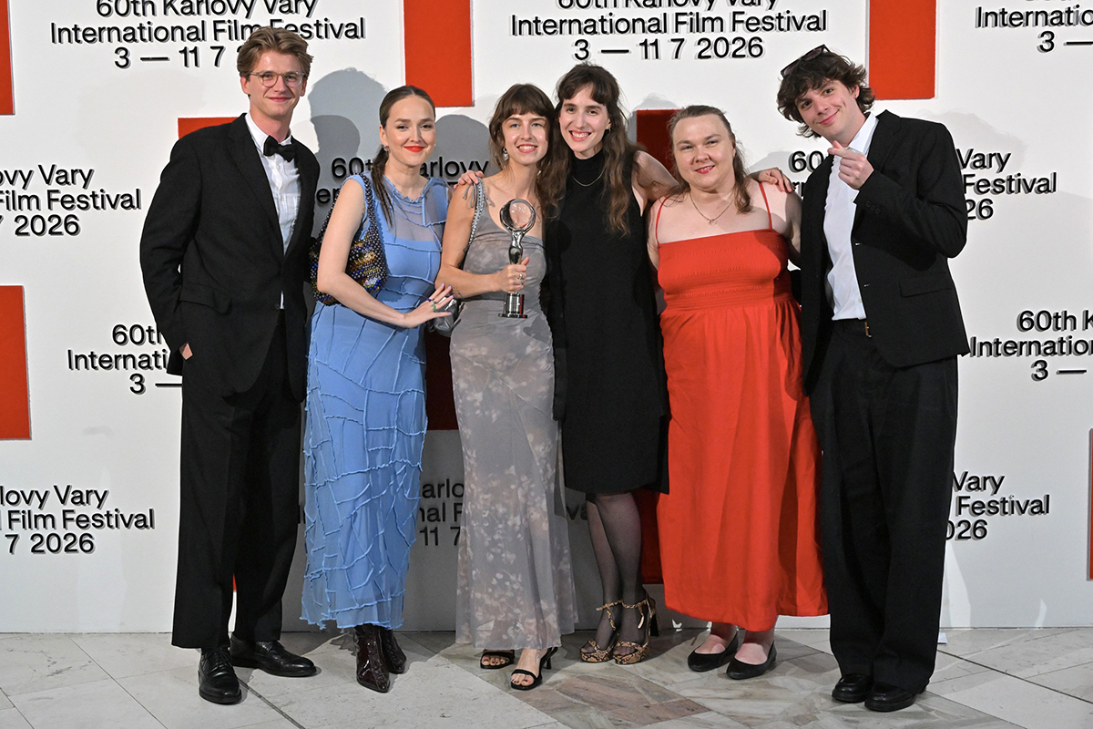 Delegace filmu Milovník, ne bojovník na festivalu v Karlových Varech